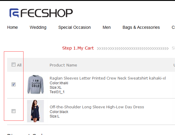 fecshop  cart